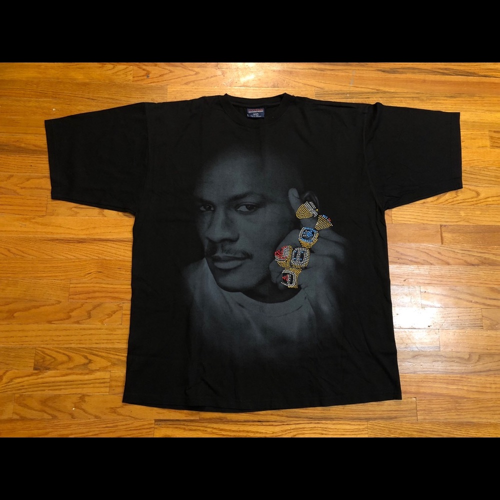 RARE MICHAEL JORDAN 6 RINGS VINTAGE RAP TEE TSHIRT